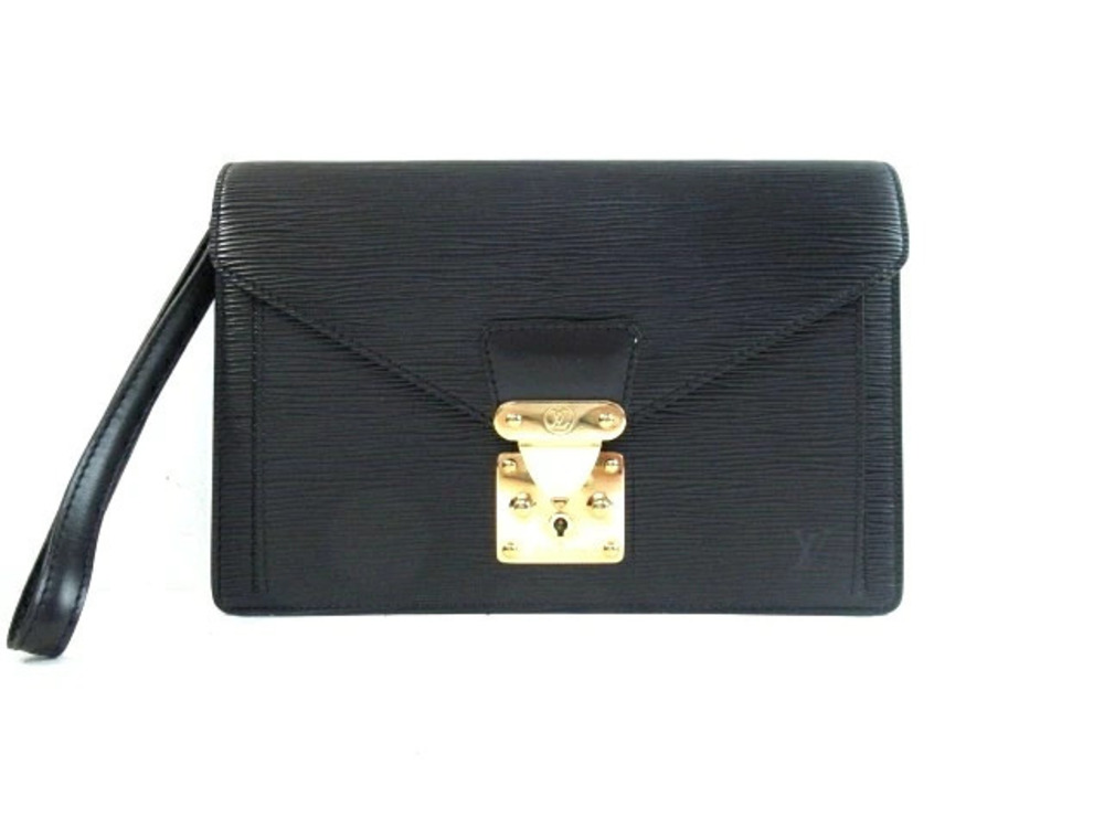 LOUIS VUITTON Bag Shoulder Pochette Cellier Dragonne Epi Leather Noir Black